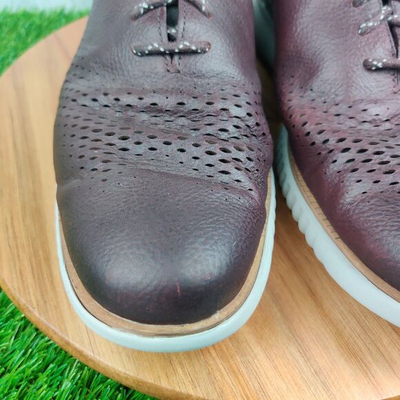 Cole Haan Zerøgrand Shoes Mens 10 M Burgundy Laser Leather Oxford C34072 main image 6